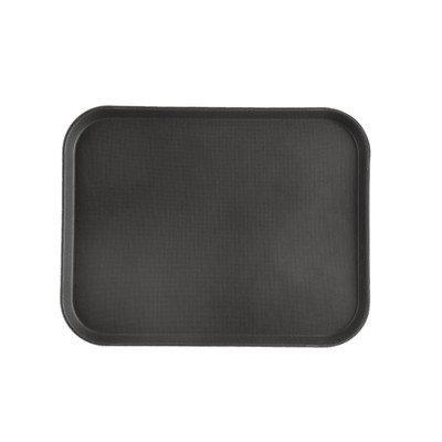 CAC China FGTD-1418BK 18" L x 14" W Fiberglass Black Rectangle Tray