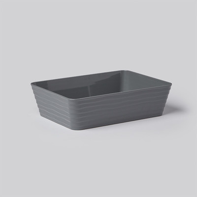 American Metalcraft B11G 96 Oz. Plastic Gray Rectangular Serving Bowl