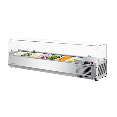 Turbo Air CTST-1500G-N E-Line Countertop Salad Table with clear hood 59"