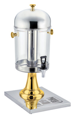 Winco 901 2-1/5 Gallon Clear Juice Dispenser Stainless Steel (1 Set)