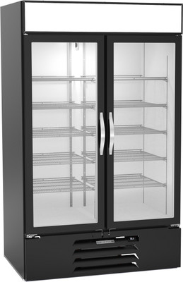 Beverage Air MMR44HC-1-B-IQ 47" W Two-Section Glass Door MarketMax Refrigerated Merchandiser