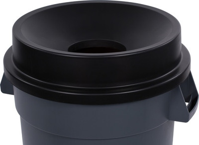 Carlisle 34103503 4.99" H X 22.64" Dia. Snap Down Tab Locks Polyethylene Black Bronco Funnel Lid