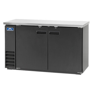 Arctic Air ABB60 61.13"W Black Stainless Steel Two-Section Solid Door Back Bar Refrigerator
