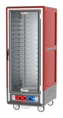 Metro C539-CFC-U C5 3 Series Red Full-Size Insulated Heated Holding &amp; Proofing Cabinet with Clear Door and Universal Wire Slides - 120V