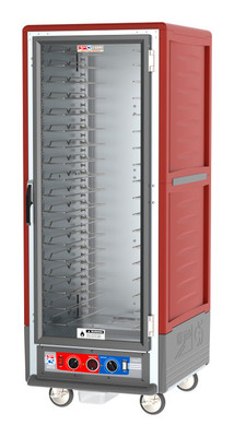 Metro C539-CFC-U C5 3 Series Red Full-Size Insulated Heated Holding & Proofing Cabinet with Clear Door and Universal Wire Slides - 120V