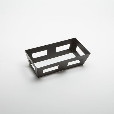 American Metalcraft GSC16 16&quot; W x 8&quot; D x 4 0.5&quot; H 1/2 Size Rectangular Stainless Steel Black Crate Griddle Stand