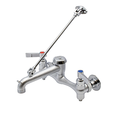 Advance Tabco K-240-X 6.5" Spout Chrome-Plated Brass Wall Mount Service Sink Faucet