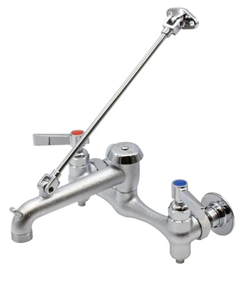 Advance Tabco K-240-X 6.5" Spout Chrome-Plated Brass Wall Mount Service Sink Faucet