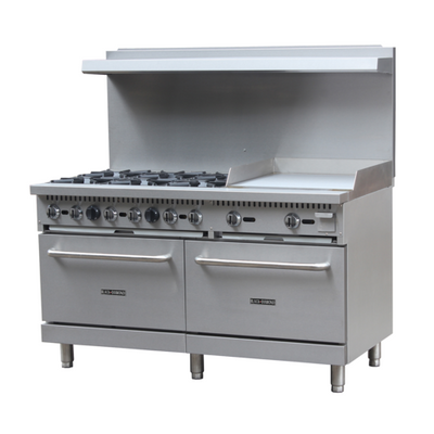 Admiral Craft BDGR-6024G/NG 60&quot; Natural Gas Black Diamond Range with Griddle - 280,000 BTU