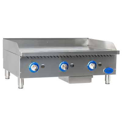 Globe GG36G-NG 36" W Stainless Steel Natural Gas Countertop Griddle - 90,000 BTU