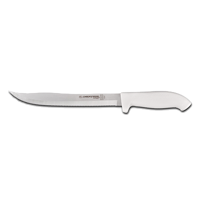 Dexter 24263 9" Scalloped Edge Utility Slicer with White Handle