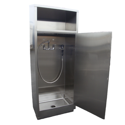 IMC Teddy MSC 24" x 30" x 84" Stainless Steel Mop Sink Storage Cabinet with Spray Hose