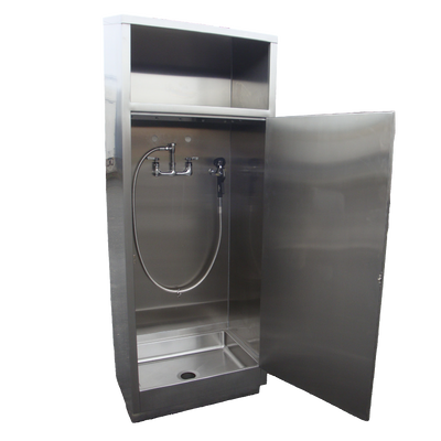 IMC Teddy MSC 24" x 30" x 84" Stainless Steel Mop Sink Storage Cabinet with Spray Hose