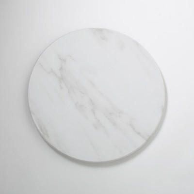 American Metalcraft MW171 17.25" Melamine White Marble Pattern Round Serving Board