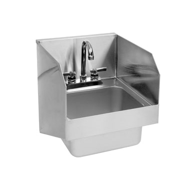 Glastender WH-14-S Hand Sink Wall Mount Stainless Steel 14"W x 15"D
