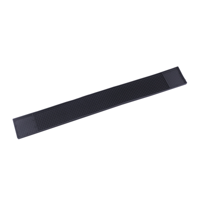 CAC China BRMT-27BK 27" L x 3.25" W Black Plastic Bar Drink Rail Mat