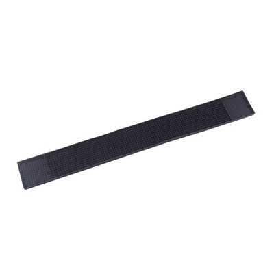 CAC China BRMT-27BK 27" L x 3.25" W Black Plastic Bar Drink Rail Mat