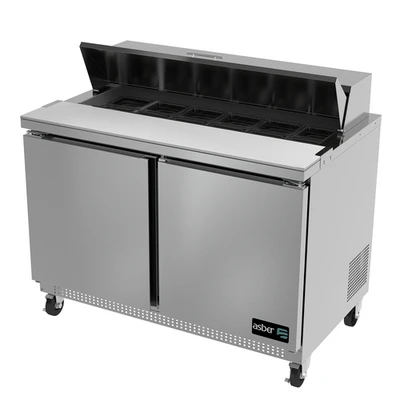 Asber APTS-48-12 48" W Two Door Sandwich or Salad Top Prep Table