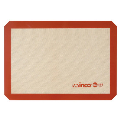 Winco SBS-16 Baking Mat 11-5/8" x 16-1/2" Rectangular Fiber Glass Silicone