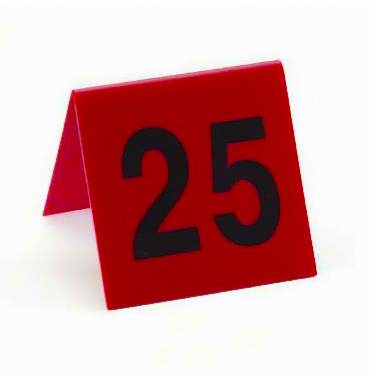 Cal-Mil 226-3 Number Tent 3" W Red Plastic Number Tent