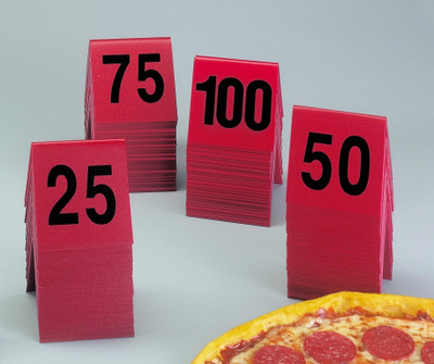 Cal-Mil 226-3 Number Tent 3" W Red Plastic Number Tent