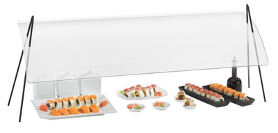 Cal-Mil 1458-72 72"W Black Rectangular Acrylic Sneezeguard