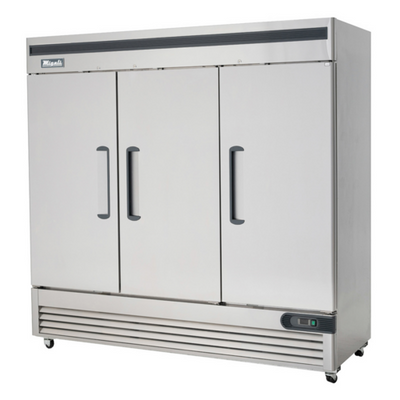 Migali C-3FB 81.9" W Three-Section Solid Door Reach-In Competitor Series Freezer - 115 Volts