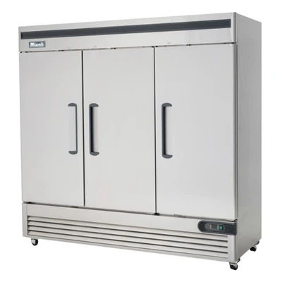 Migali C-3FB 81.9" W Three-Section Solid Door Reach-In Competitor Series Freezer - 115 Volts