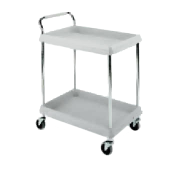 Metro BC2030-2DG Gray Deep Ledge Utility Cart Adjustable Polymer Shelves 32-3/4"W x 21-1/2"D x 41"H