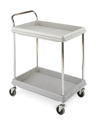 Metro BC2030-2DG Gray Deep Ledge Utility Cart Adjustable Polymer Shelves 32-3/4"W x 21-1/2"D x 41"H