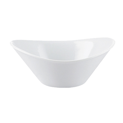 CAC China JEL-6 11 Oz. Super White Porcelain Oval RKF Jelly or Sauce Dish (3 Dozen Per Case)