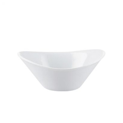 CAC China JEL-6 11 Oz. Super White Porcelain Oval RKF Jelly or Sauce Dish (3 Dozen Per Case)