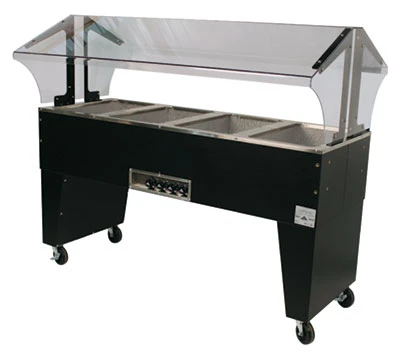 Advance Tabco B4-240-B 62.44" W Stainless Steel Mobile Electric Portable Hot Food Buffet Table - 208-240 Volts