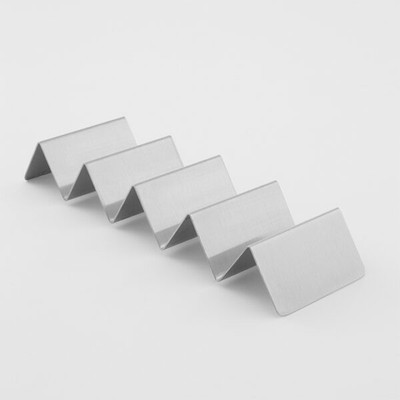American Metalcraft MTSH5 6.63" L x 2" W x 1" H Stainless Steel Mini Taco Holder