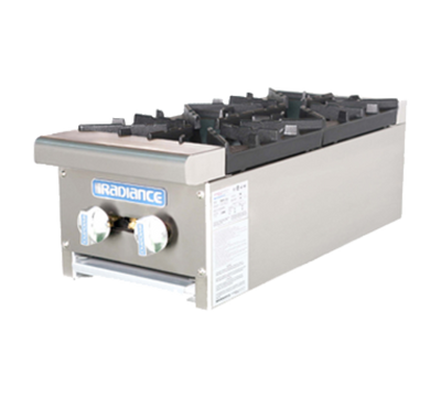 Turbo Air TAHP-12-2 Countertop Natural Gas Radiance Hotplate - 64,000 BTU