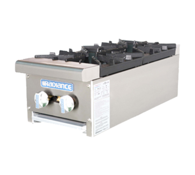 Turbo Air TAHP-12-2 Countertop Natural Gas Radiance Hotplate - 64,000 BTU