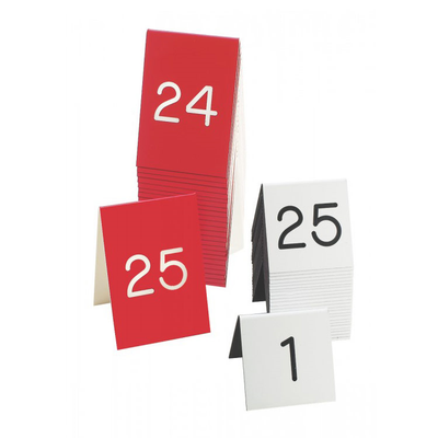 Cal-Mil 271C-2 3.5" W Black and White Plastic Engraved Number Tent Set