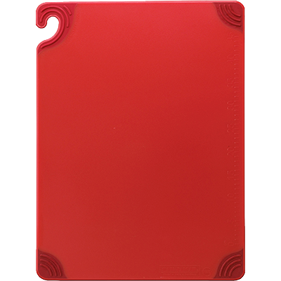 San Jamar CBG182412RD 18" x 24" x 1/2" Red Co-Polymer Saf-T-Grip Cutting Board