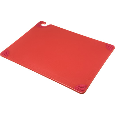 San Jamar CBG182412RD 18" x 24" x 1/2" Red Co-Polymer Saf-T-Grip Cutting Board