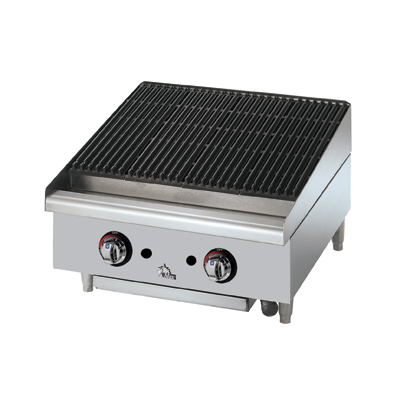 Star 6124RCBF Star-Max® 24" Gas Countertop Charbroiler with Adjustable Manual Controls - 80,000 BTU
