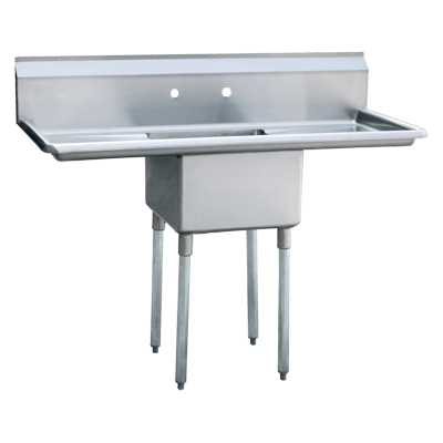 Atosa MRSA-1-D 54" W 18 Ga. Stainless Steel 1-Compartment with 18" Left & Right Drainboards MixRite Sink