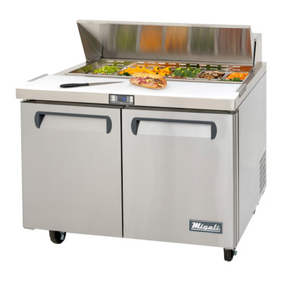 Migali C-SP48-12-HC 48.2" W Two-Section Two Door Competitor Series Refrigerated Counter/Sandwich Prep Table