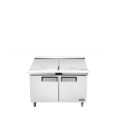 Atosa MSF8307GR 60.2" W 2-Sections 2 Doors Sandwich and Salad Mega Top Refrigerator - 115 Volts