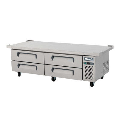 Migali C-CB72-76-HC 76"W Two-Section Four Drawer Competitor Series Refrigerated Equipment Stand/Chef Base