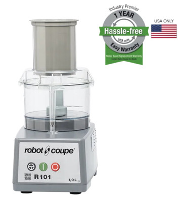 Robot Coupe R101PPLUS 1 Speed Combination Food Processor with 2 Qt. Clear Bowl - 120V, 3/4 HP