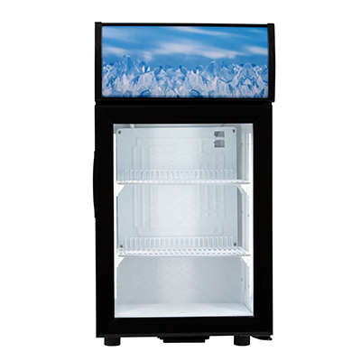 Admiral Craft CDRF-1D/2 16.5" W 1-Section Glass Door Reach-In Countertop Display Refrigerator - 1.6 Amps