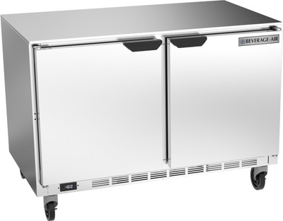 Beverage Air UCF48AHC 48"W Two-Section Stainless Steel Door Undercounter Freezer