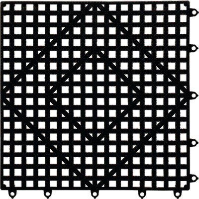 San Jamar VM5280BK 12" x 12" Bar Mat Tile and Shelf Liner
