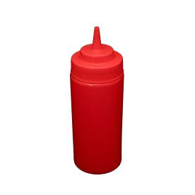 CAC China SQBT-W-16R 16 Oz. Red Plastic Squeeze Bottle (8 Pack Per Case)