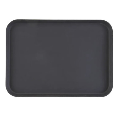 Cambro 1622CT110 16" Fiberglass Black Satin RectangularCamtread Serving Tray - 12/Case